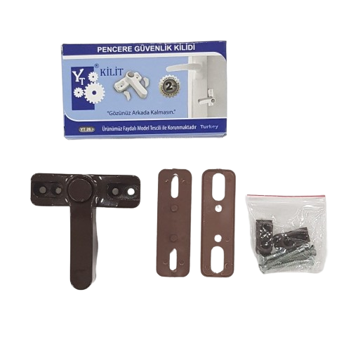 YT PVC ÇEKMELİ EMNİYET MANDALI KAHVE RENK 